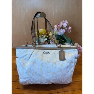 Coach Gallery E/W Signature 3 Color Tan Shoulder Bag Hand Bag Tote F17698 (pu180